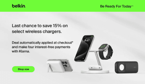 Last chance to save 15% on wireless chargers